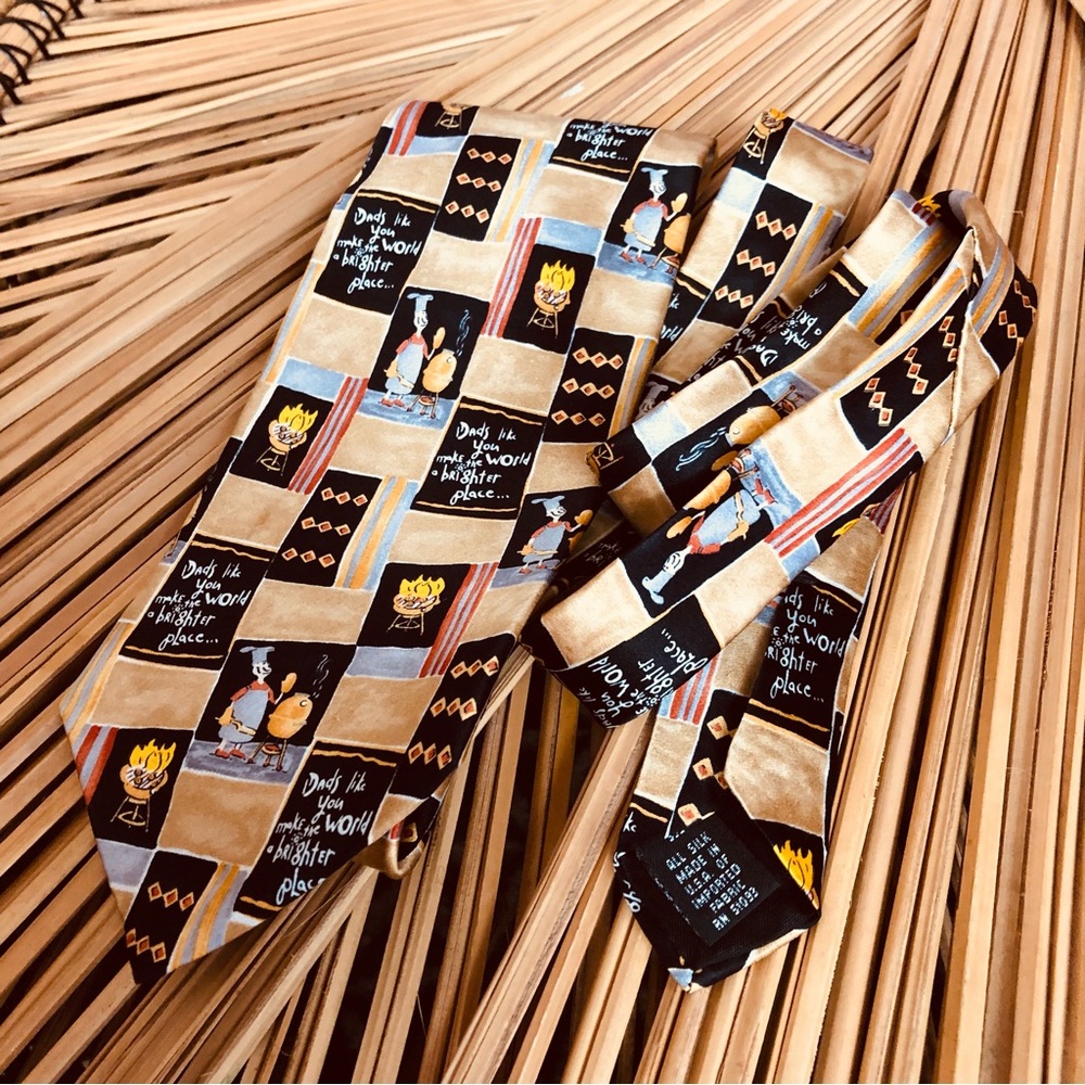 Father's Day Silk Tie - Gift for Dad -  Novelty Tie - Men's Necktie - Kitsch